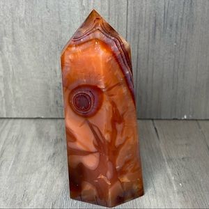Carnelian Crystal Stone Tower Point Orange Red